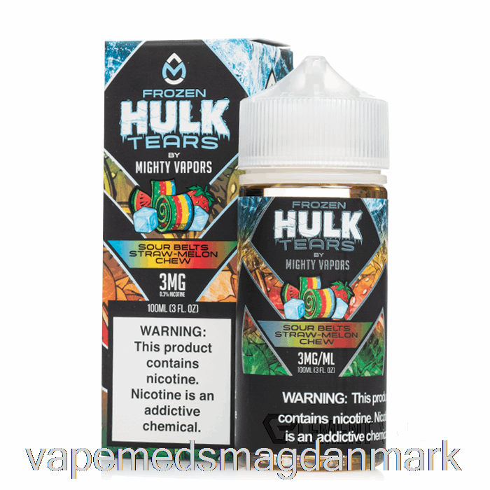 Vape Juice Frosne Sure Bælter Halm Melon Tygge - Hulk Tårer - 100ml 0mg